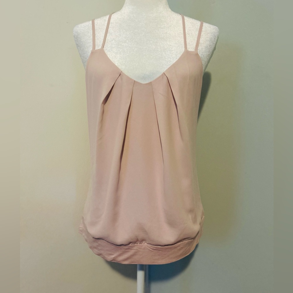 Express Pink Rose Pleated Camisole Tank Top, Size Medium - Picture 5 of 16
